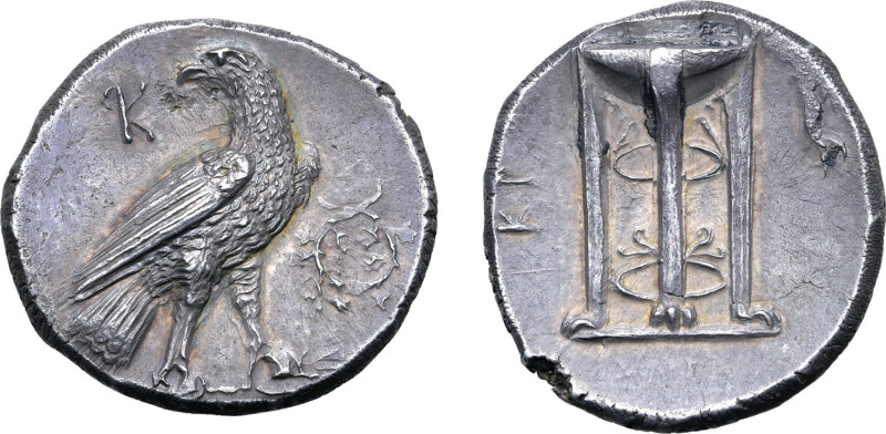 Bruttium, Kroton AR Stater. Circa 280-277 BC. Reduced standard. Eagle standing t...