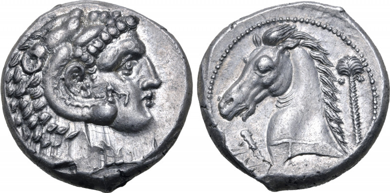 Sicily, Siculo-Punic AR Tetradrachm. Entella or Lilybaion(?), circa 300-289 BC. ...