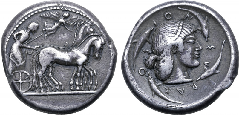 Sicily, Syracuse AR Tetradrachm. Deinomenid Tyranny. Time of Gelon I, circa 480-...