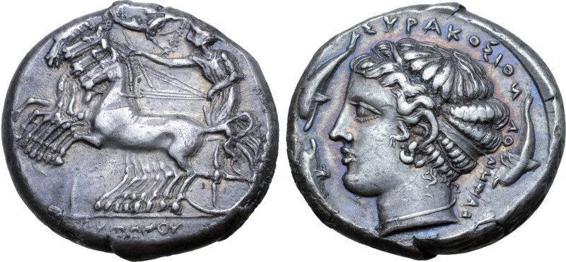 Sicily, Syracuse AR Tetradrachm. Time of the Second Democracy, circa 415-405 BC....