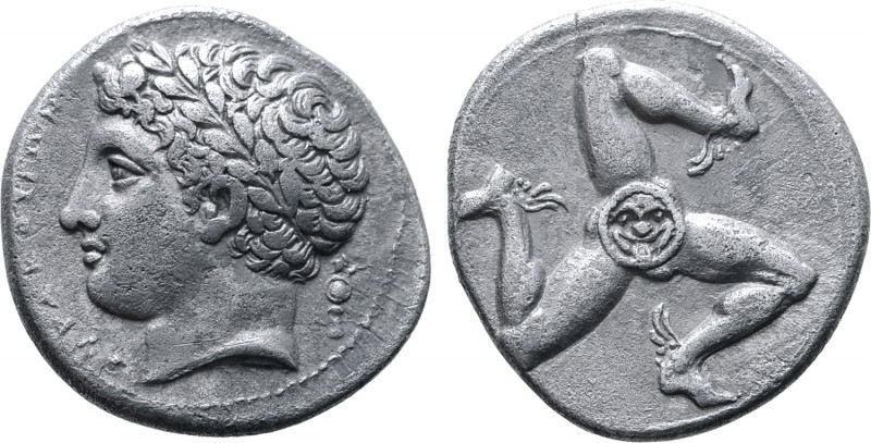 Sicily, Syracuse AR Drachm. Time of Agathokles, circa 317-311 BC. Laureate head ...