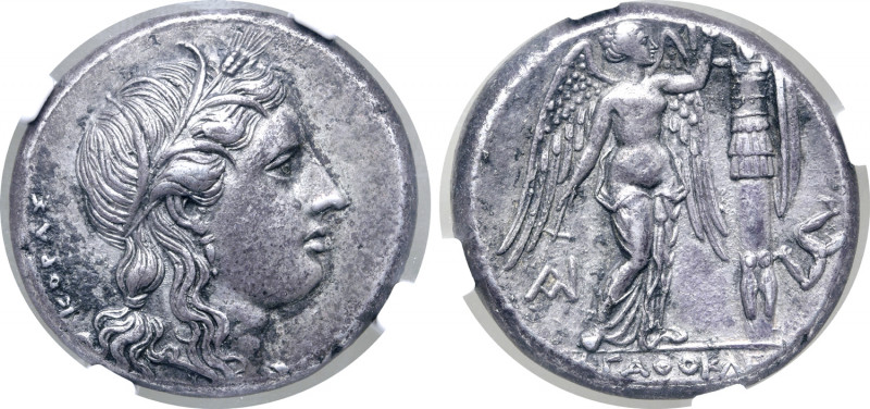Sicily, Syracuse AR Tetradrachm. Time of Agathokles, circa 310-305 BC. Head of K...