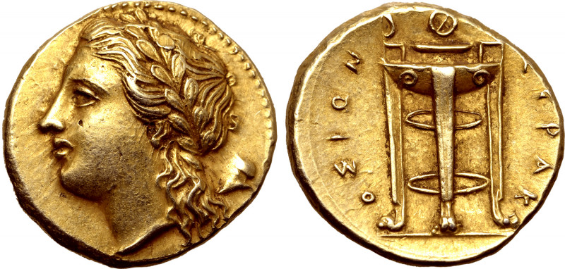 Sicily, Syracuse EL 50 Litrai. Time of Agathokles, circa 310-304 BC. Laureate he...