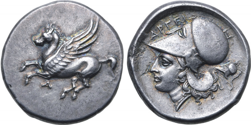 Akarnania, Argos Amphilochikon AR Stater. Circa 340-300 BC. Pegasos flying to le...