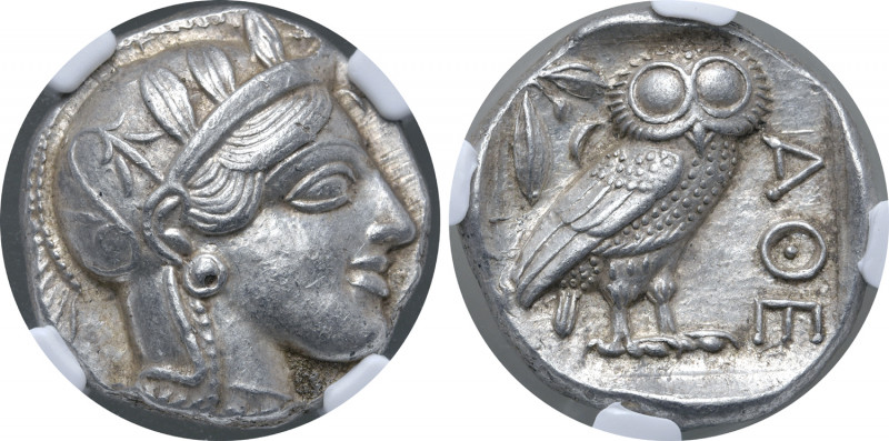 Attica, Athens AR Tetradrachm. Circa 454-404 BC. Head of Athena to right, wearin...