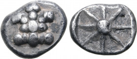 Islands off Attica, Aegina AR Hemidrachm - Quarter Stater. Contemporary imitation, circa late 6th - early 5th century BC. Sea turtle with segmented sh...