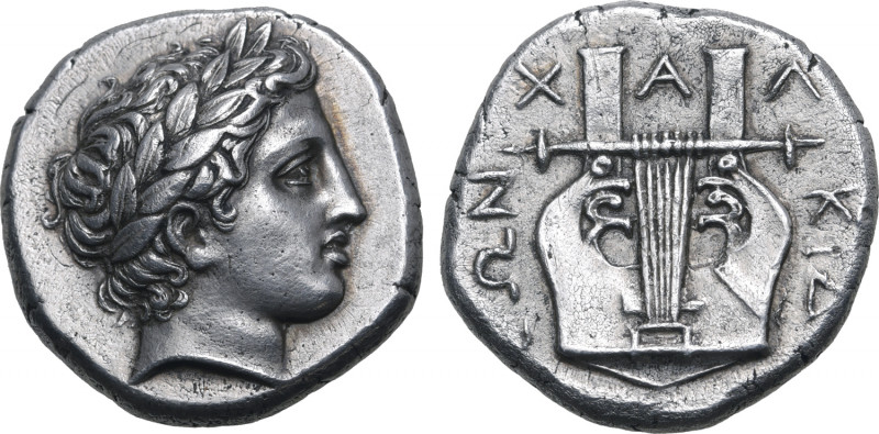 Macedon, Chalkidian League AR Tetradrachm. Olynthos, circa 364-348 BC. Laureate ...