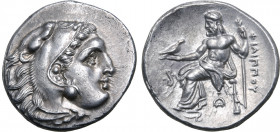 Kingdom of Macedon, Philip III Arrhidaios AR Drachm. Struck under Leonnatos, Arrhidaios, or Antigonos I, in the types of Alexander III. Lampsakos, cir...