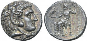 Kingdom of Macedon, Philip III Arrhidaios AR Tetradrachm. In the name and types of Alexander III. Uncertain mint in Cilicia, circa 320-318/7 BC. Head ...