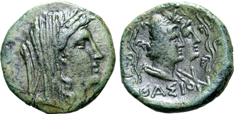 Islands off Thrace, Thasos Æ 24mm. Circa 280-250 BC. Veiled head of Demeter to r...