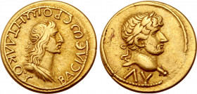 Kings of the Bosporos, Rhoimetalkes, with Hadrian, AV Stater. Dated Bosporan Era 430 = AD 133/4. ΒΑϹΙΛЄѠC ΡΟΙΜΗΤΑΛΚΟΥ, diademed and draped bust of Rho...