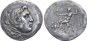 Aiolis, Temnos AR Tetradrachm. Civic issue, in the name and types of Alexander III of Macedon. Circa 188-170 BC. Head of Herakles to right, wearing li...