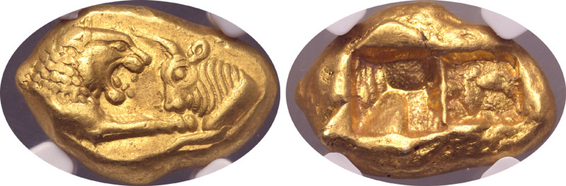 Kingdom of Lydia, Kroisos AV Stater. Light series. Sardes, circa 564-39 BC. Conf...