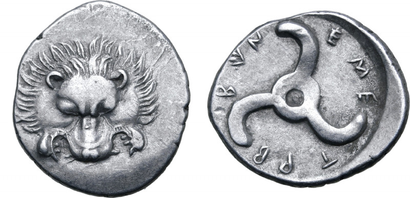 Dynasts of Lykia, Trbbenimi AR Third Stater. Wedrei, circa 390-375 BC. Facing li...