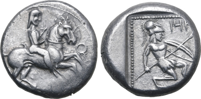 Cilicia, Tarsos AR Stater. Circa 410-385 BC. Persian satrap on horseback to righ...