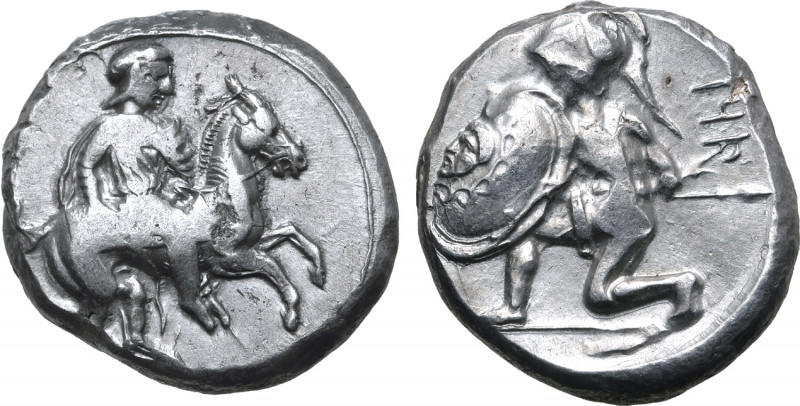 Cilicia, Tarsos AR Stater. Circa 410-385 BC. Persian satrap on horseback to righ...