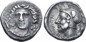 Cilicia, Tarsos AR Stater. Pharnabazos, Persian military commander, circa 380-374/3 BC. Head of Arethusa facing slightly to left; fish (tunny?) to lef...