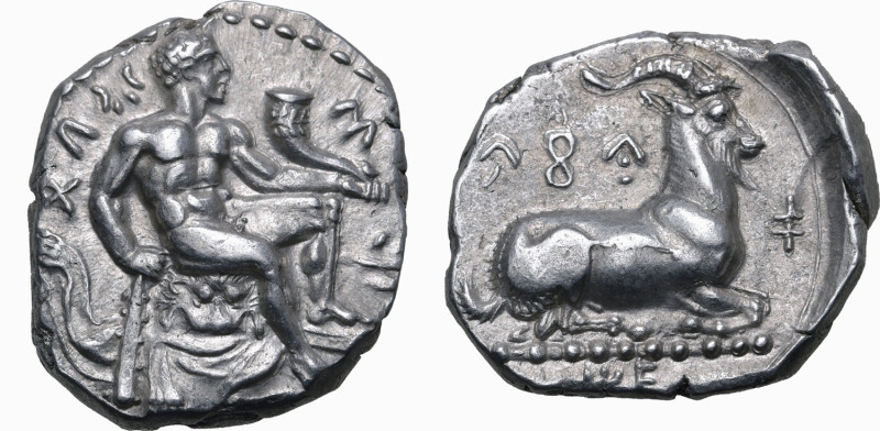 Cyprus, Salamis AR Stater. Evagoras I, circa 411-374 BC. Youthful Herakles seate...