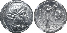Seleukid Empire, Seleukos I Nikator AR Tetradrachm. Susa, circa 305/4-295 BC. Head to right, wearing helmet covered with panther skin and adorned with...