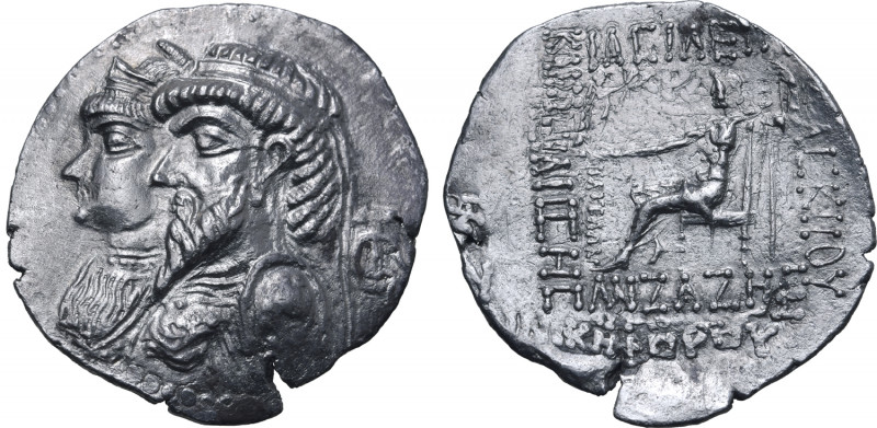 Kings of Elymais, Kamnaskires III, with Anzaze AR Tetradrachm. Seleukeia on the ...