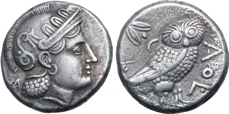 Baktria, 'Athenian Series' AR Tetradrachm. Uncertain mint in the Oxus region, ci...