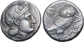 Baktria, 'Athenian Series' AR Tetradrachm. Uncertain mint in the Oxus region, circa 261-239/8 BC. Attic standard. Head of Athena to right, wearing ear...