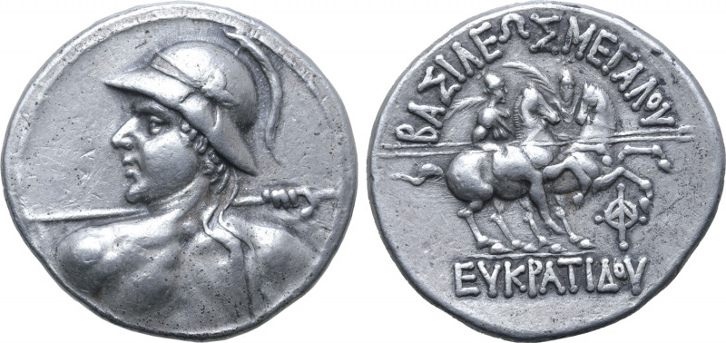 Greco-Baktrian Kingdom, Eukratides I Megas AR Tetradrachm. Circa 170-145 BC. Dia...