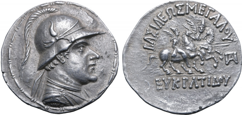 Greco-Baktrian Kingdom, Eukratides I Megas AR Tetradrachm. Circa 170-145 BC. Dia...
