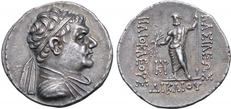 Greco-Baktrian Kingdom, Heliokles Dikaios AR Tetradrachm. Circa 145-130 BC. Diad...