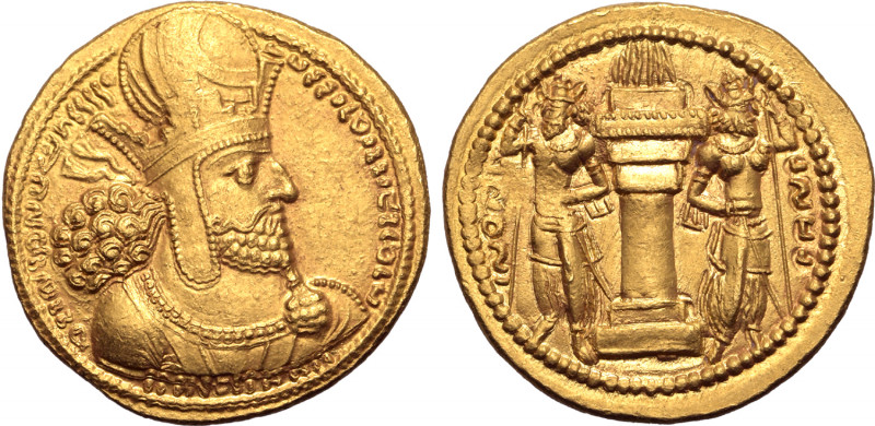 Sasanian Kingdom, Shapur I AV Dinar. Mint I ("Ctesiphon"), Phase 2, circa AD 260...