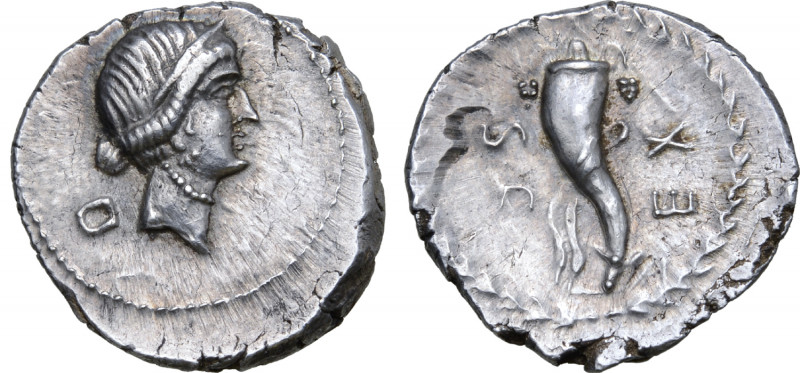 L. Cornelius Sulla AR Denarius. Uncertain mint, 81 BC. Diademed head of Venus to...