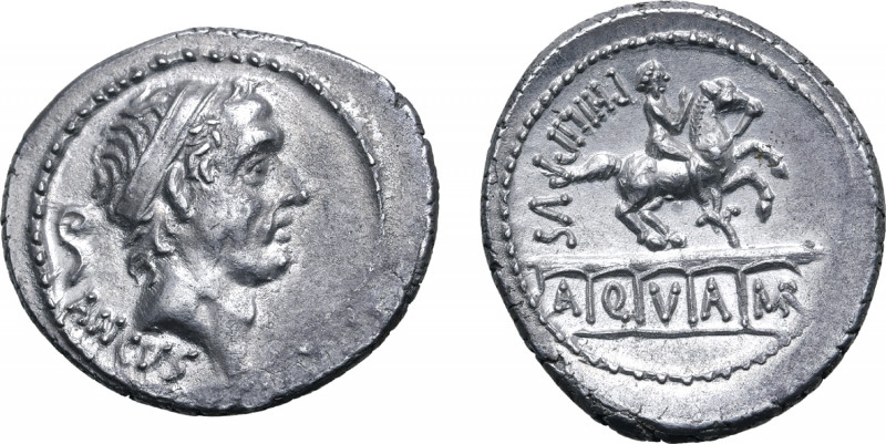 L. Marcius Philippus AR Denarius. Rome, 56 BC. Head of Ancus Marcius to right, w...