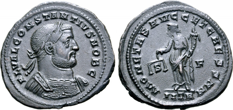 Constantius I, as Caesar, BI Nummus. Treveri, AD 302-303. FL VAL CONSTANTIVS NOB...