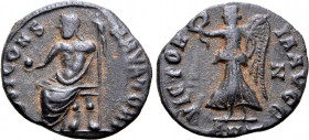 Anonymous Æ Quarter Nummus. Time of Maximinus II. Antioch, AD 312. 'Persecution Issue'. IOVI CONSERVATORI, Jupiter seated to left on throne, holding g...