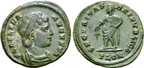 Helena (mother of Constantine I) BI Nummus. London, AD 324-325. FL HELENA AVGVSTA, diademed and draped bust to right / SECVRITAS REI PVBLICE, Securita...