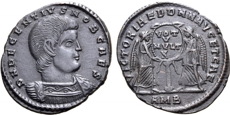 Decentius, as Caesar, BI Centenionalis. Ambianum, AD 351-353. D N DECENTIVS NOB ...