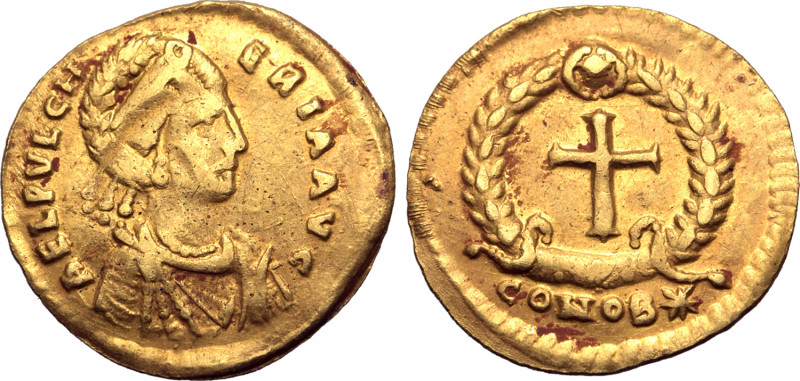 Aelia Pulcheria (sister of Theodosius II) AV Tremissis. Constantinople, AD 439. ...