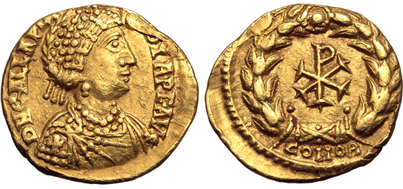 Galla Placidia (mother of Valentinian III) AV Tremissis. Rome, AD 422. D N GALLA...