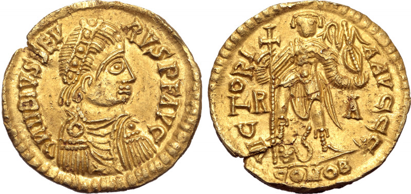 Visigoths, Alaric II(?) AV Solidus. In the name of Libius Severus. Uncertain min...