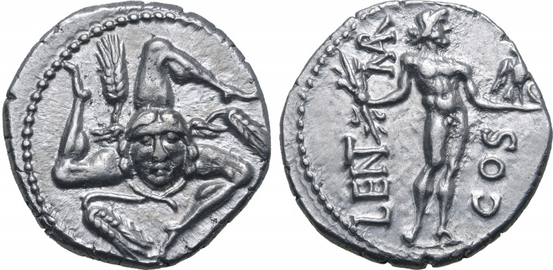 L. Cornelius Lentulus and C. Claudius Marcellus AR Denarius. Military mint movin...