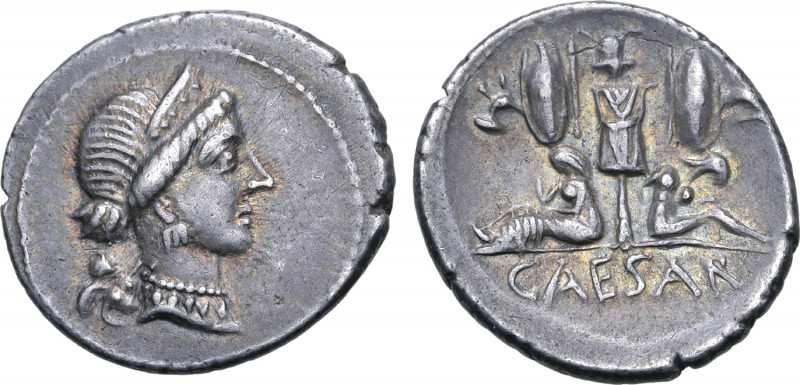 Julius Caesar AR Denarius. Military mint travelling with Caesar in Spain, 46-45 ...