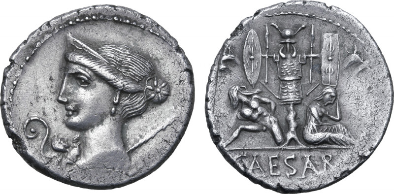 Julius Caesar AR Denarius. Military mint travelling with Caesar in Spain, 46-45 ...