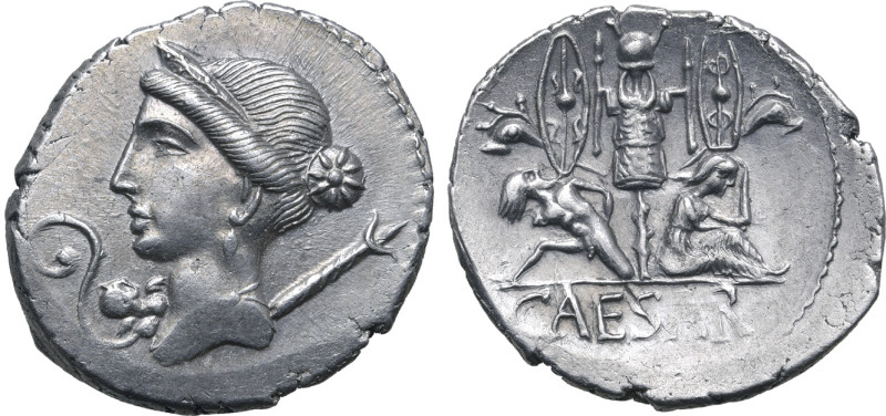 Julius Caesar AR Denarius. Military mint travelling with Caesar in Spain, 46-45 ...