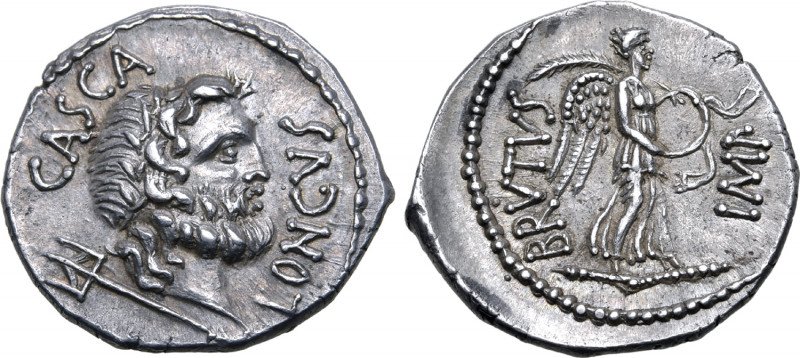 Q. Servilius Caepio (M. Junius) Brutus with P. Servilius Casca Longus AR Denariu...