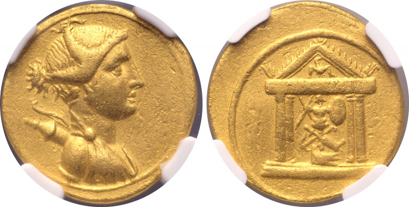 Octavian AV Aureus. Uncertain Italian mint (Rome?), autumn 30 - summer 29 BC. Dr...