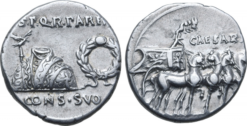 Augustus AR Denarius. Spanish mint (Colonia Patricia?), circa 18 BC. Aquila, tog...