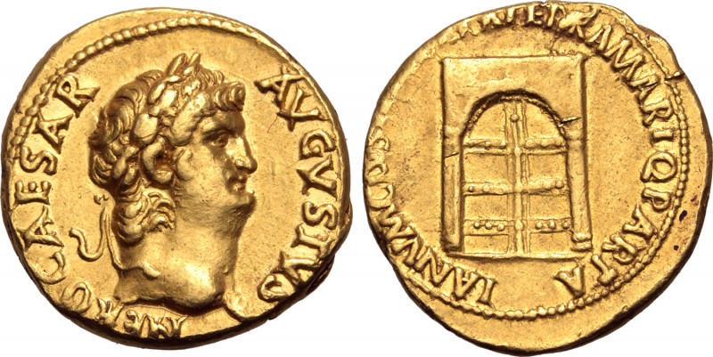 Nero AV Aureus. Rome, AD 64-66. NERO CAESAR AVGVSTVS, laureate head to right / I...