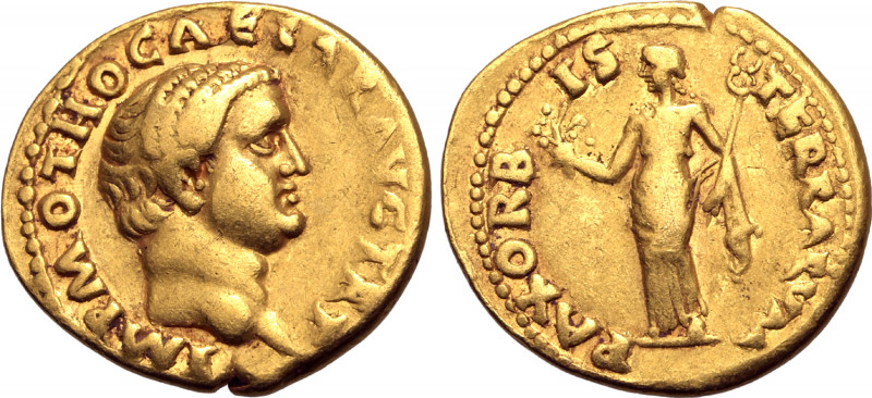 Otho AV Aureus. Rome, AD 69. IMP M OTHO CAESAR AVG TR P, bare head to right / PA...