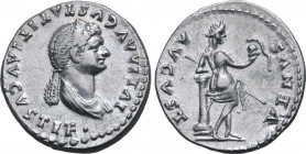 Julia Titi (daughter of Titus) AR Denarius. Rome, AD 80-81. IVLIA AVGVSTA TITI AVGVSTI F•, diademed and draped bust to right / VENVS AVGVST, Venus sta...