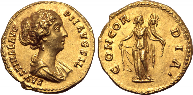 Faustina II (daughter of A. Pius) AV Aureus. Rome, AD 145-161. FAVSTINAE AVG PII...